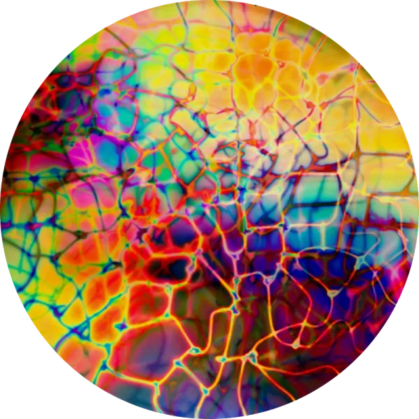 CBS Dichroic Coating Mixture Reptilian Pattern on Thin Clear  Glass COE96