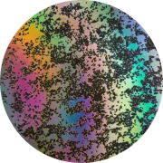 CBS Dichroic Coating Mixture Splatter Pattern on Thin Black Glass COE90
