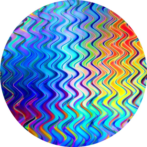 CBS Dichroic Coating Mixture Twizzle Pattern on Thin Black Glass COE90