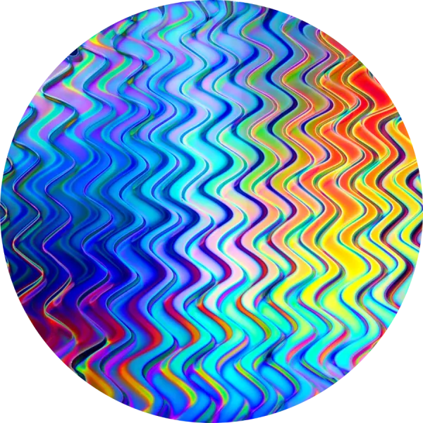 CBS Dichroic Coating Mixture Twizzle Pattern on Thin Clear Glass COE96