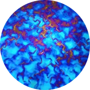 CBS Dichroic Coating Pink/ Teal Fusion Pattern on Thin Black Glass COE96