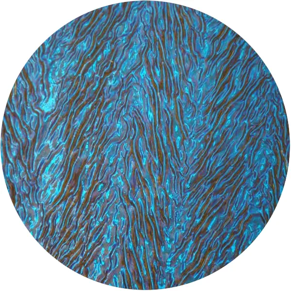 CBS Dichroic Coating Pink/ Teal on Clear Herringbone Ripple Glass COE90