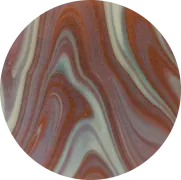CBS Dichroic Coating Prefired Crinklized Candy Apple Red on Blackberries and Cream OpalArt Glass COE96