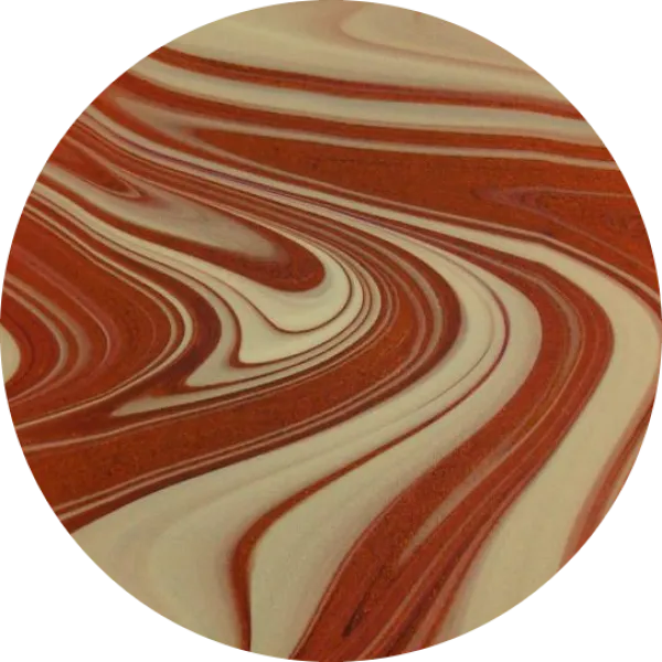 CBS Dichroic Coating Prefired Crinklized Candy Apple Red on Licorice OpalArt Glass COE96