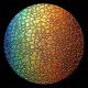 CBS Dichroic Coating Rainbow 1 on Wissmach Thin Black Figure C Textured Glass COE90