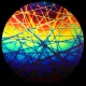 CBS Dichroic Coating Rainbow 1 Pixie Stix Pattern on Thin Black Glass COE90