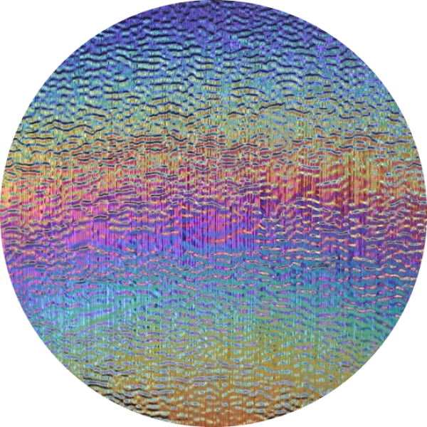 CBS Dichroic Coating Rainbow 2 on Clear Fipple Glass COE96