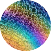 CBS Dichroic Coating Rainbow 2 on Oceanside Clear Crackle Texture Glass COE96