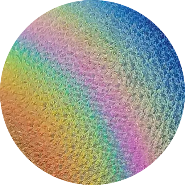 CBS Dichroic Coating Rainbow 2 on Wissmach Thin Black Florentine Textured Glass COE96