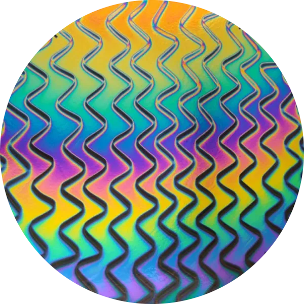 CBS Dichroic Coating Rainbow 2 Twizzle Pattern on Thin Black Glass COE90