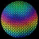 CBS Dichroic Coating Rainbow Geodesic Pattern on Thin Black  Glass COE96