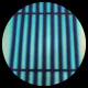 CBS Dichroic Coating Red/ Silver Blue 1.5 Stripes Pattern on Thin Black Glass COE90