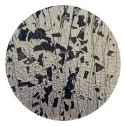 CBS Dichroic Coating Red/ Silver on Bullseye Black Fractures with Black Streamers on Thin Clear Glass COE90