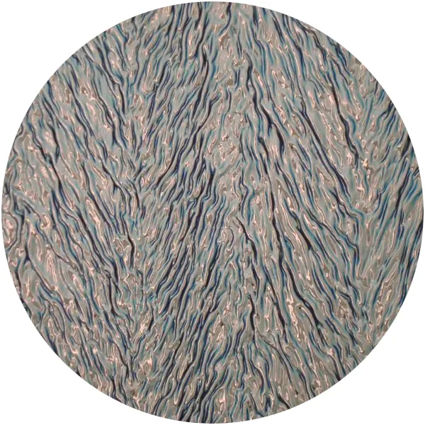 CBS Dichroic Coating Red/ Silver on Clear Herringbone Ripple Glass COE90