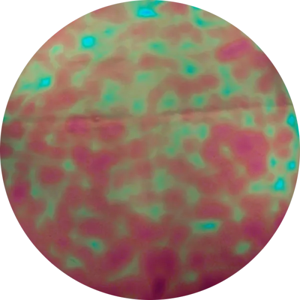 CBS Dichroic Coating Salmon Aurora Borealis Pattern on Thin Black Glass COE96