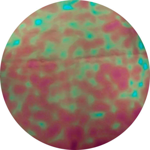 CBS Dichroic Coating Salmon Aurora Borealis Pattern on Thin Clear Glass COE90