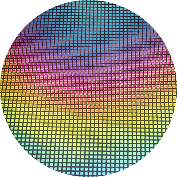 CBS Dichroic Coating Square 3 Pattern on Thin Black Glass COE96