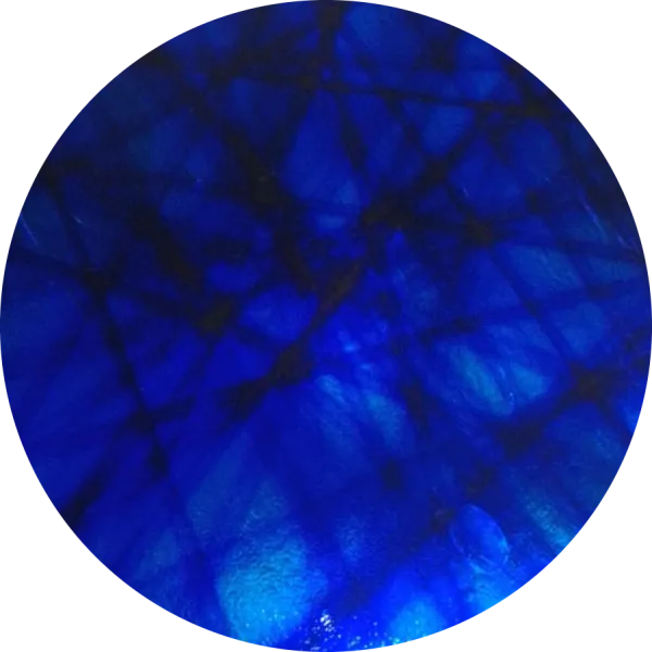 CBS Dichroic Coating Yellow/ Blue Pixie Stix Pattern on Thin Black  Glass COE96