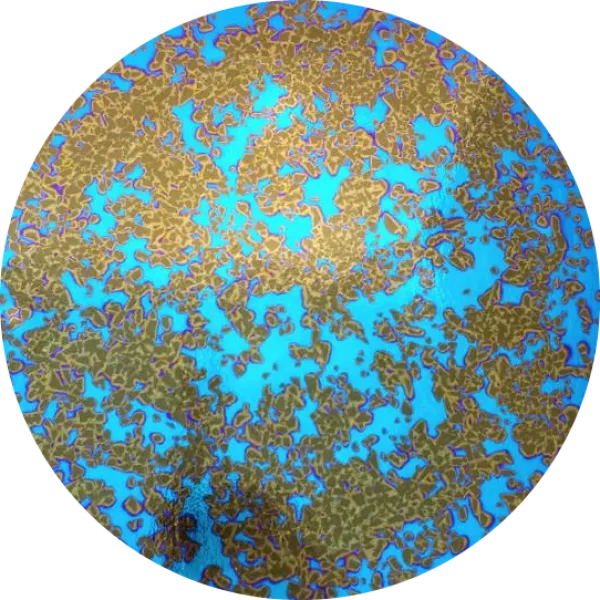 CBS Dichroic Coating Yellow/ Blue Splatter Pattern on Thin Black Glass COE90
