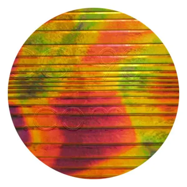 CBS Dichroic Coating Cyan/ Dark Dark Red Aurora Borealis Pattern on Thin Accordion Black Glass COE90