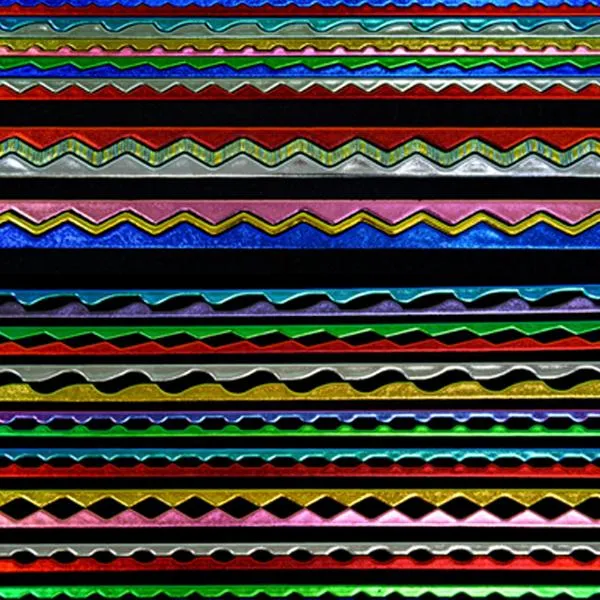 CBS Dichroic Coated Border Firestrips, Assorted Colors on Thin Black Glass COE90