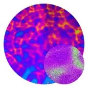 CBS Dichroic Coating Crinklized Green/ Magenta Blue Aurora Borealis Pattern on Thin Clear  Glass COE96