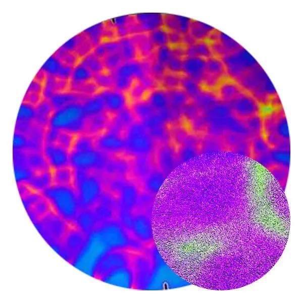CBS Dichroic Coating Crinklized Green/ Magenta Blue Aurora Borealis Pattern on Thin Clear  Glass COE96