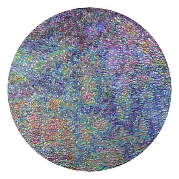 CBS Dichroic Coating Mixture Corkscrews Pattern on Clear Ripple Glass COE96