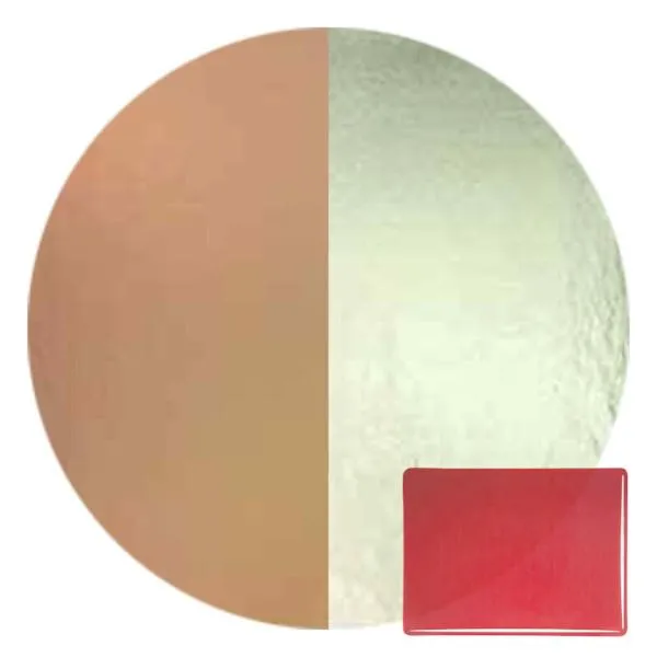 CBS Dichroic Coating Red/ Silver on Bullseye Red Transparent, Thin-rolled, 2mm COE90