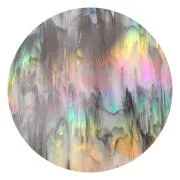 CBS Dichroic Coating Rainbow 2 on Bullseye Clear, White and Black Streaky COE90