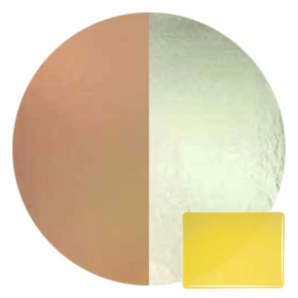 CBS Dichroic Coating Red/ Silver on Bullseye Yellow Transparent, Thin-rolled, 2mm COE90