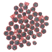 Clear & Red Chinese Bellflower Murrini/ Millefiore COE90