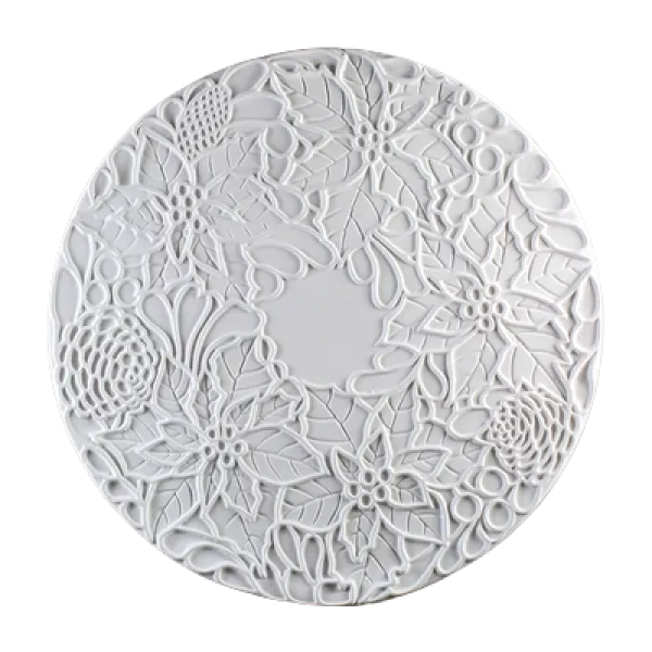 Round Poinsettia Texture Fusing Tile