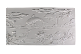 Dolphin Seascape Textured Fusing Tile