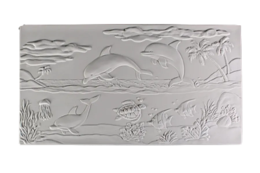 Dolphin Seascape Textured Fusing Tile