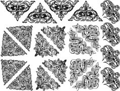 Decorative Corners and Triangles Decal Sheet