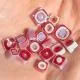 Deep Red and Neo-Lavender Square Murrini/ Millefiore Sticks COE90