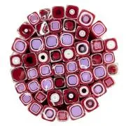 Deep Red and Neo-Lavender Square Murrini/ Millefiore Sticks COE90