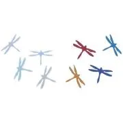 Dichroic Dragonfly, Small, Assorted Colors, Pack of 4 COE90