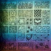 Etched Iridescent Block Party Pattern COE90