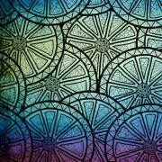 Etched Iridescent Citrus Slices Pattern COE90