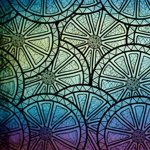 Etched Iridescent Citrus Slices Pattern COE90