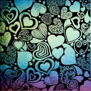 Etched Iridescent Crazy Hearts Pattern COE90