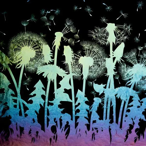 Etched Iridescent Dandelion Pattern COE90