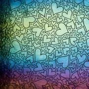 Etched Iridescent Large Hearts Pattern COE90