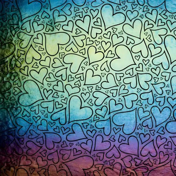 Etched Iridescent Large Hearts Pattern COE90