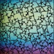 Etched Iridescent Outlined Hearts Pattern COE90