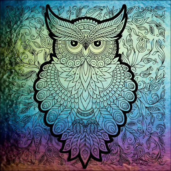 Etched Iridescent Owl Pattern COE90