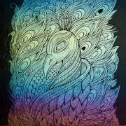 Etched Iridescent Peacock Pattern COE90