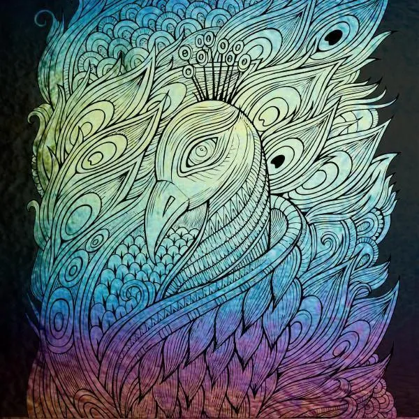 Etched Iridescent Peacock Pattern COE90